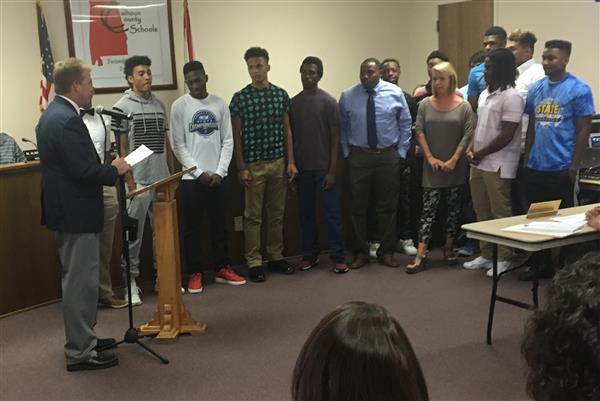  Weaver High School Track Team recognition at July 18 2017 Board Meeting